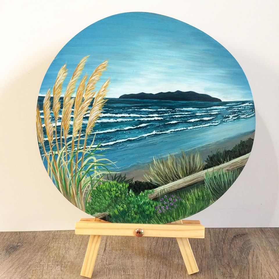 Kapiti Island - Acrylic on wooden board