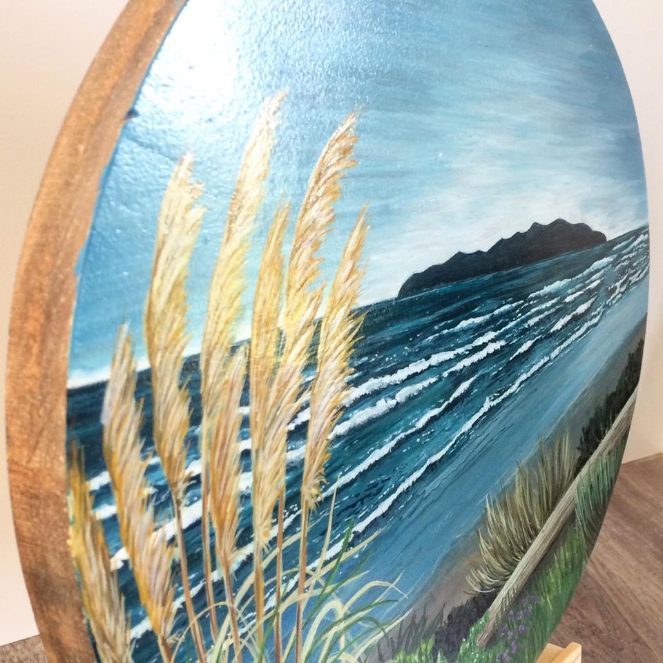 Kapiti Island - Acrylic on wooden board