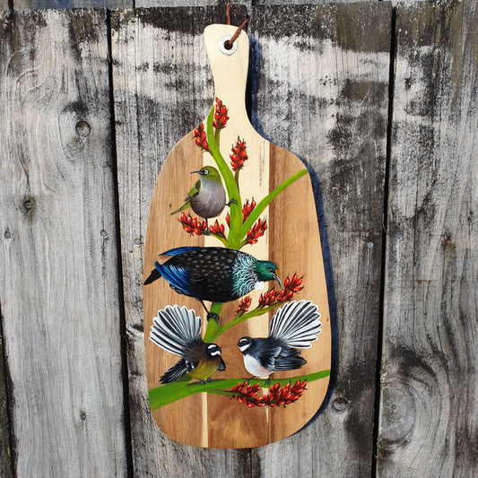 Native Birds - Acrylic on wooden board