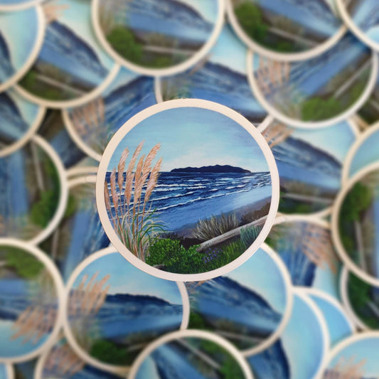 Round Landscape sticker - Kapiti Island