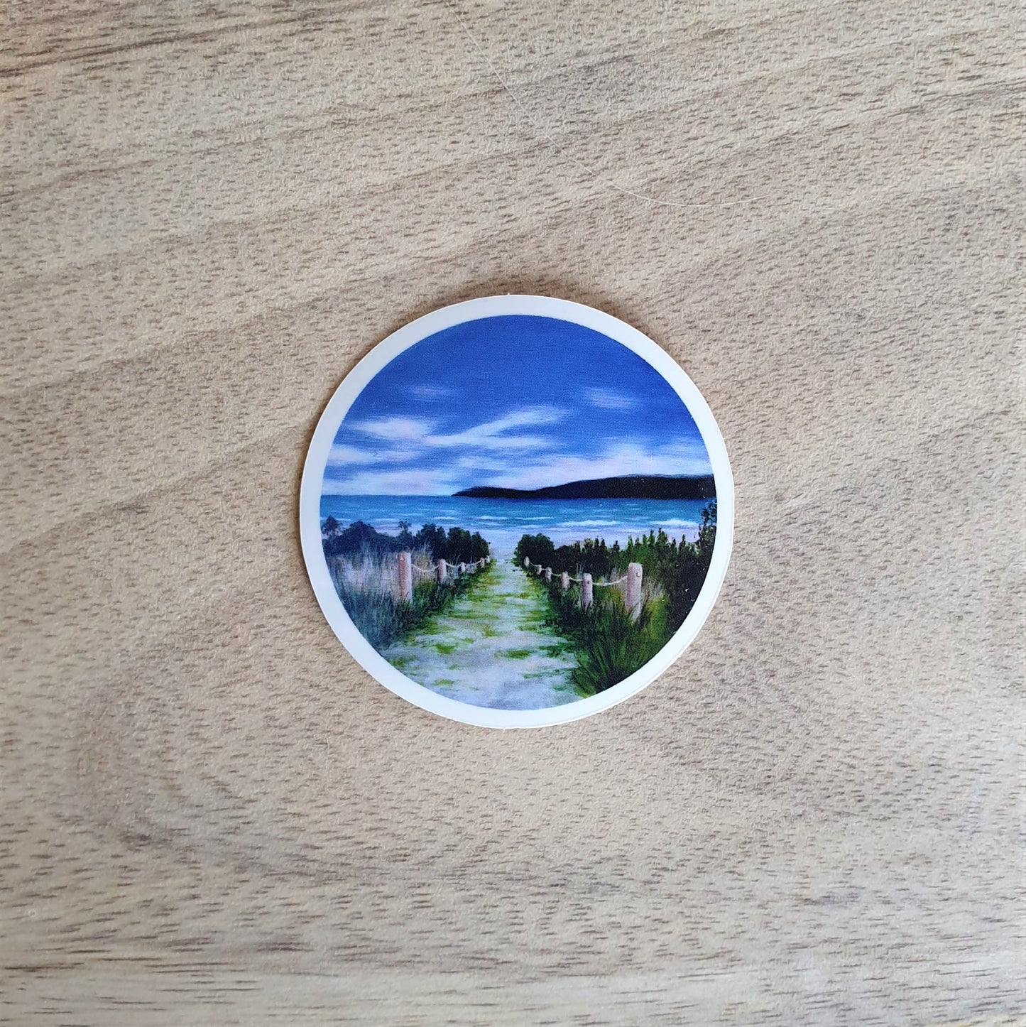 Round Landscape sticker - Paraparaumu Beach