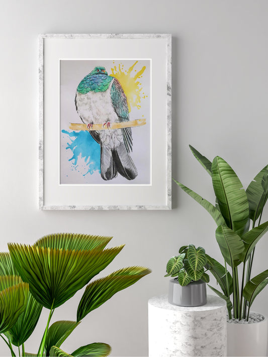Watercolour A4 Print - Kereru
