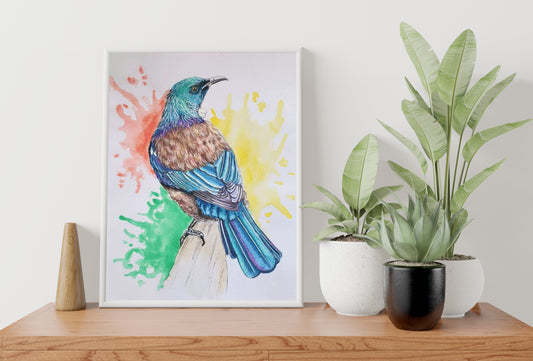 Watercolour A4 Print - Tui